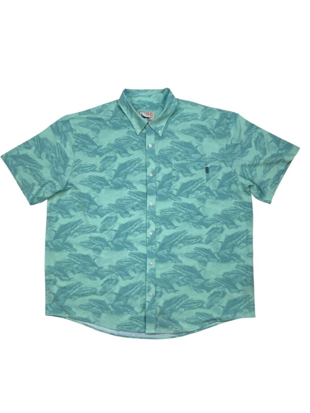 Huk Tuna Fishing Button Down Shirt 3XL XXXL Short Sleeve